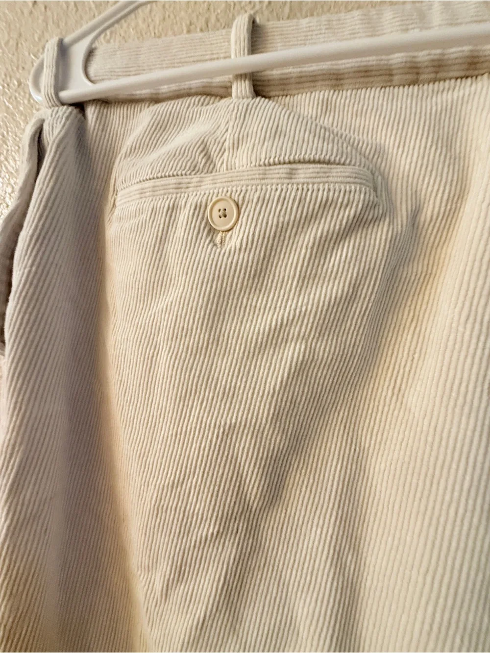 Uniqlo Men's Cream Corduroy Tapered Pants